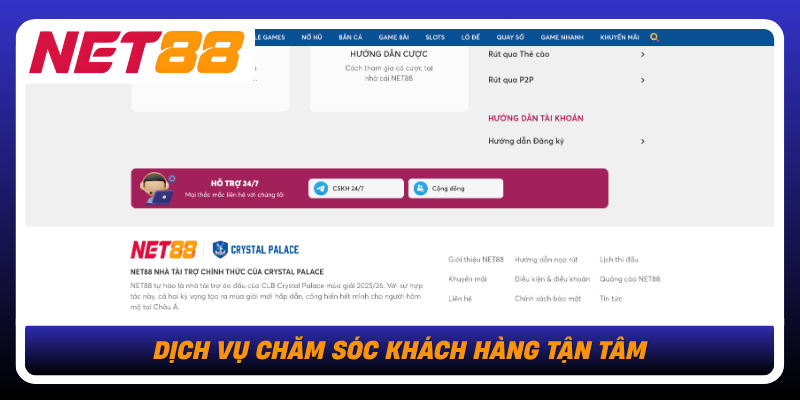 Net88 - Nhà Cái Cá Cược Hàng Đầu Châu Á 2026 18 Dich Vu Cham Soc Khach Hang Tan Tam1